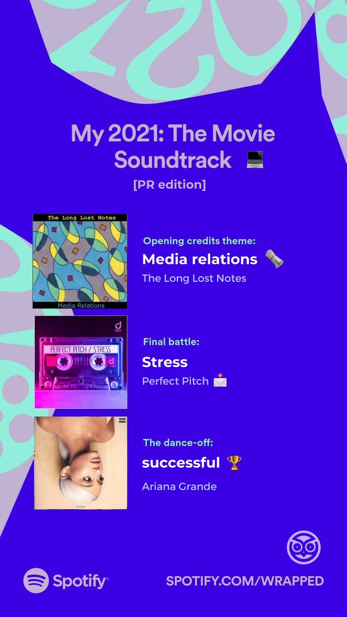 Prowly_com's tweet image. If 2021 was a #PR movie soundtrack… 🎤 
Don’t lose notes while working on your “Media relations”. 
You can keep all of them (and emails) within Prowly.
Results? Less stress when writing your Perfect Pitch 😉 
It’s high time to be as successful as @ArianaGrande 🏆
#SpotifyWrapped