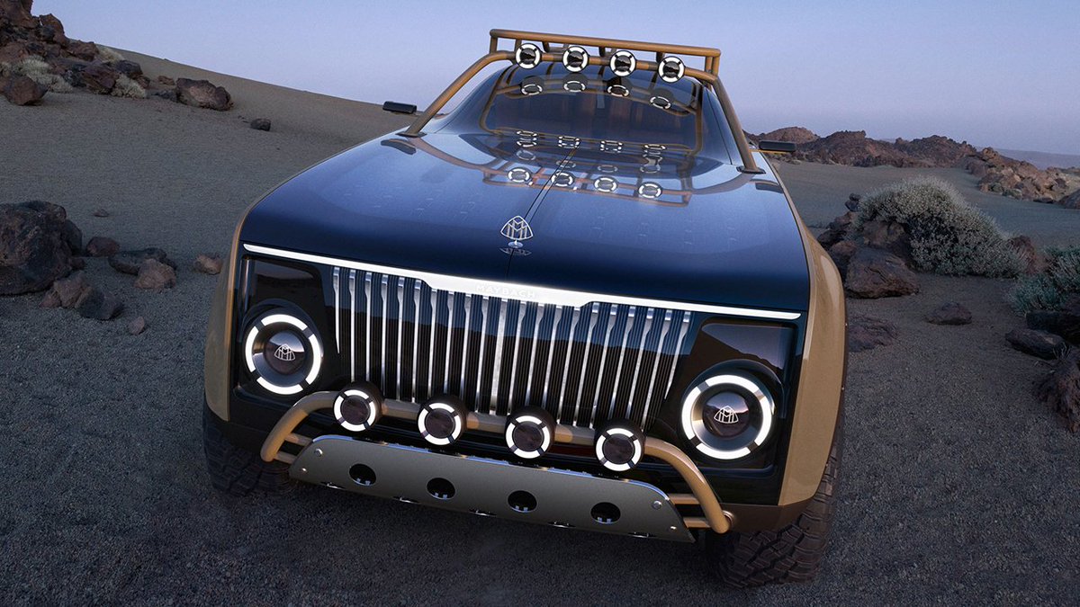 carwowuk's tweet photo. This wild, rugged off-roader is called the Project MAYBACH! It's a 2-seater EV that comes equipped with skid plates &amp; a roll-cage... 

Just what you need if you're buying a Maybach, right? 👀 https://t.co/Hyz43rZCna