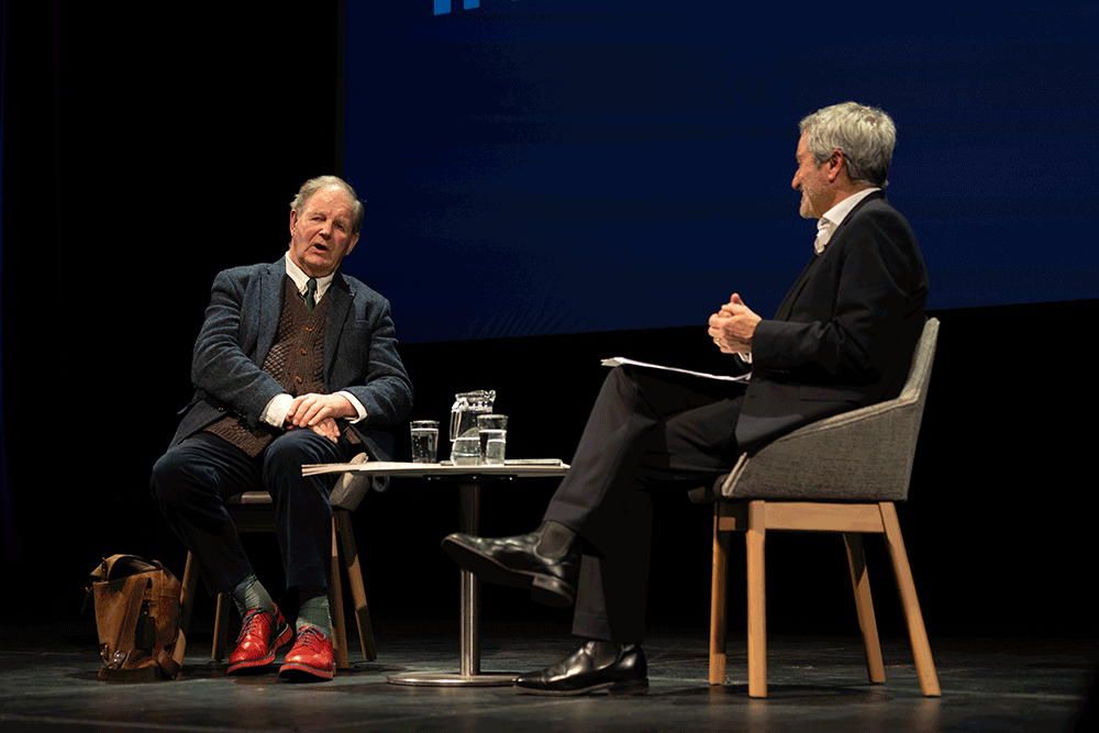 UniKent's tweet photo. Last night, we were back for In Conversation with the wonderful Sir Michael Morpurgo OBE, live @thegulbenkian. He inspired and delighted our younger attendees. Thank you @HarperCollinsCh, @gavinesler and our audience. We will be adding the recording online soon. #GavinAsks https://t.co/ZJt9DlKFxl
