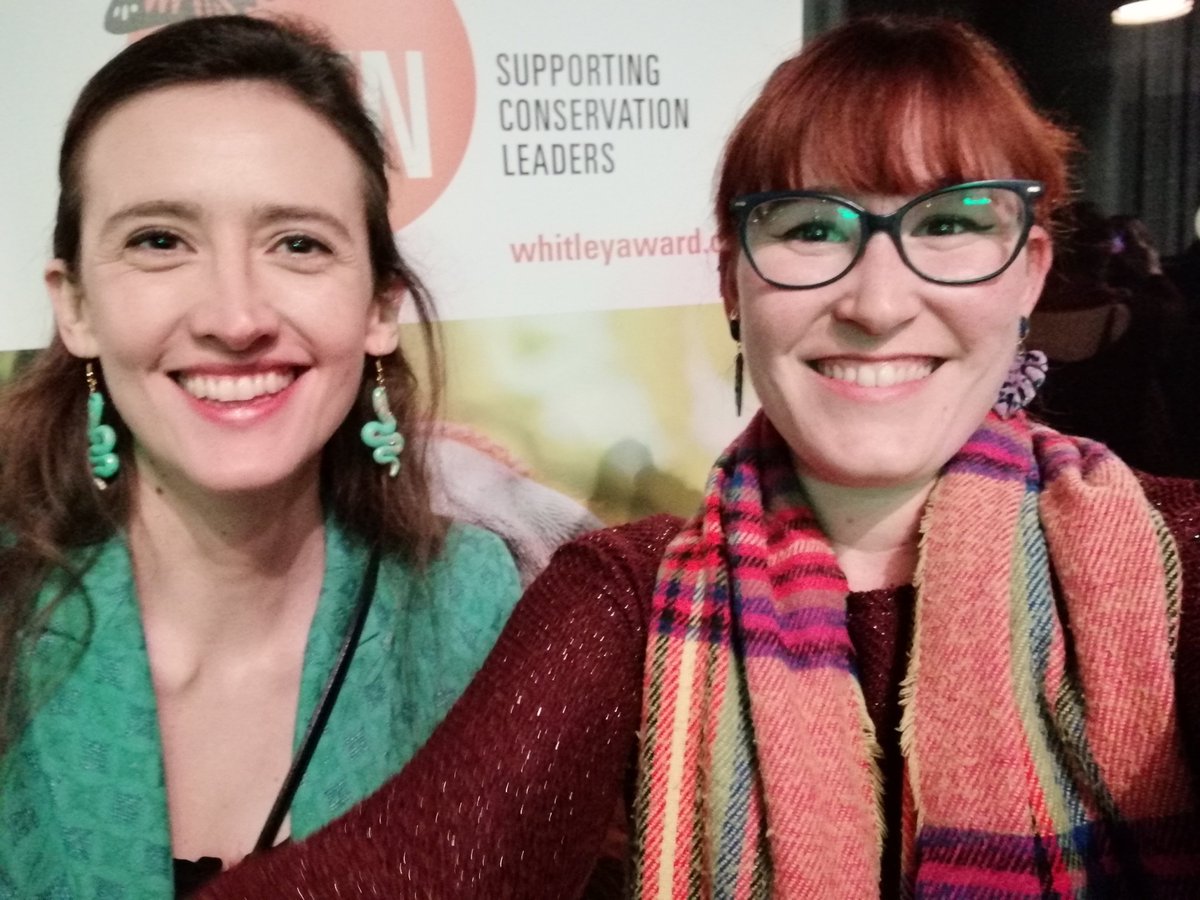 JuliaMigne's tweet photo. .@SofiaAtSea and I had a blast yesterday representing @ConservOptimism at the #WFNNextGen ‘Jingle in the Jungle’ event! Shout out to the @WhitleyAwards team for organising such a fun event. 👏 We met loads of cool people there and I'm definitely in the festive mood now!🎄 https://t.co/4GfWGNQXuH
