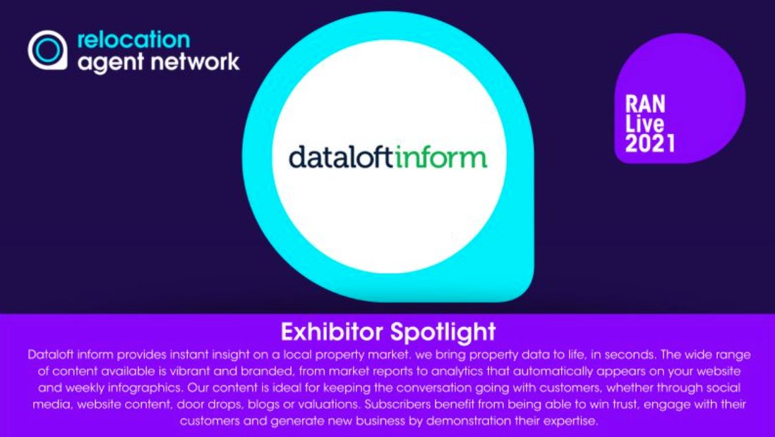dataloftuk's tweet image. The Dataloft Inform team are on the road again, attending the @RelocationAgent conference tomorrow (Friday the 3rd of December). Come and chat to Carly Holt, Lujan Rodriguez and Rory Black on stand 13!

#dataloftinform #relocationagentnetwork #RANLive2021 #propertymarketinsight