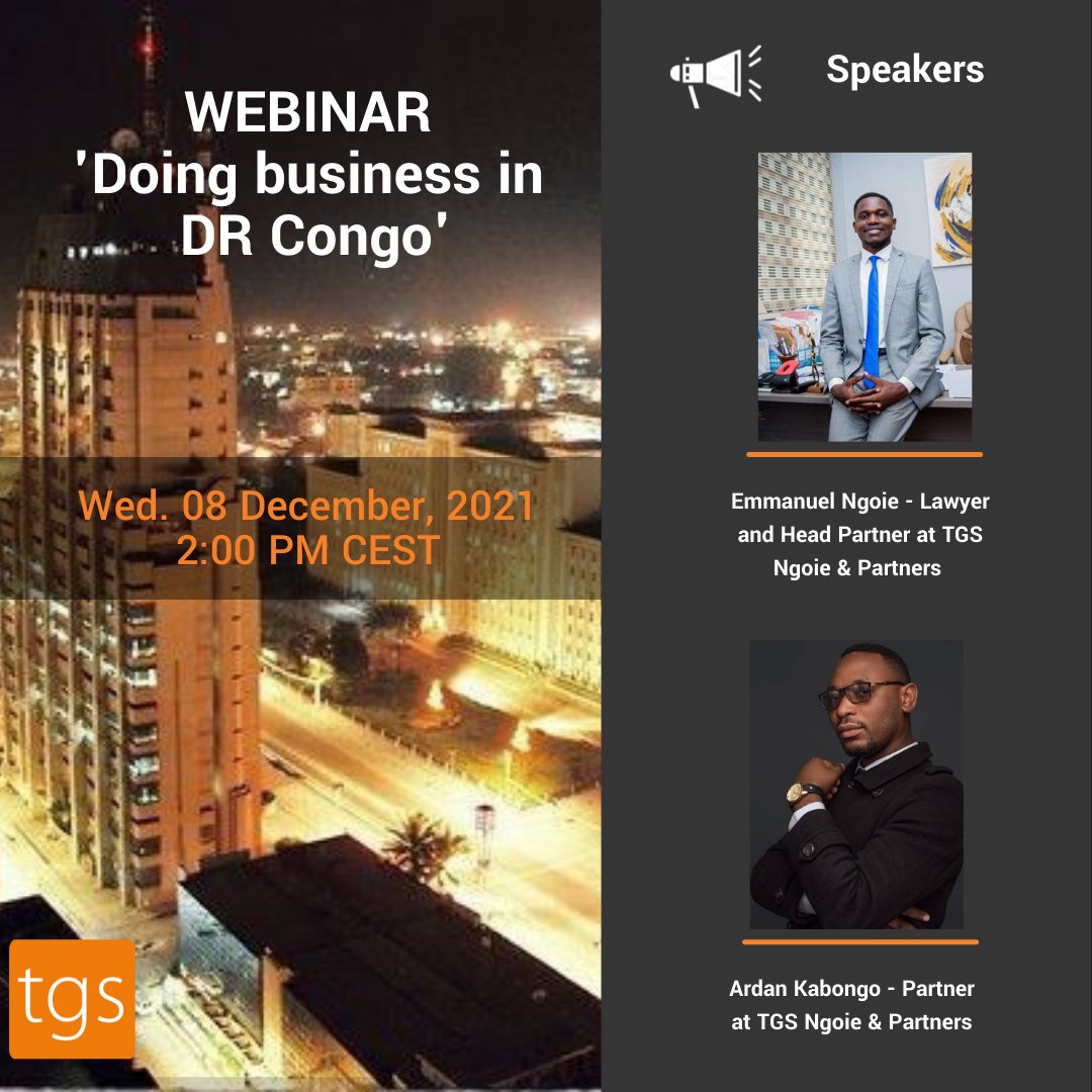 tgs_network's tweet photo. Meet these experts at the "Doing Business in DR Congo" webinar to discover how he can help you understand how to grow your business in the Congo market. 

Register today here 👉 https://t.co/nc2aZdAxSO

Check the event here 👉 https://t.co/cpRephzh72
#Thinkglobalsustainability https://t.co/5ZtiJCnKq6