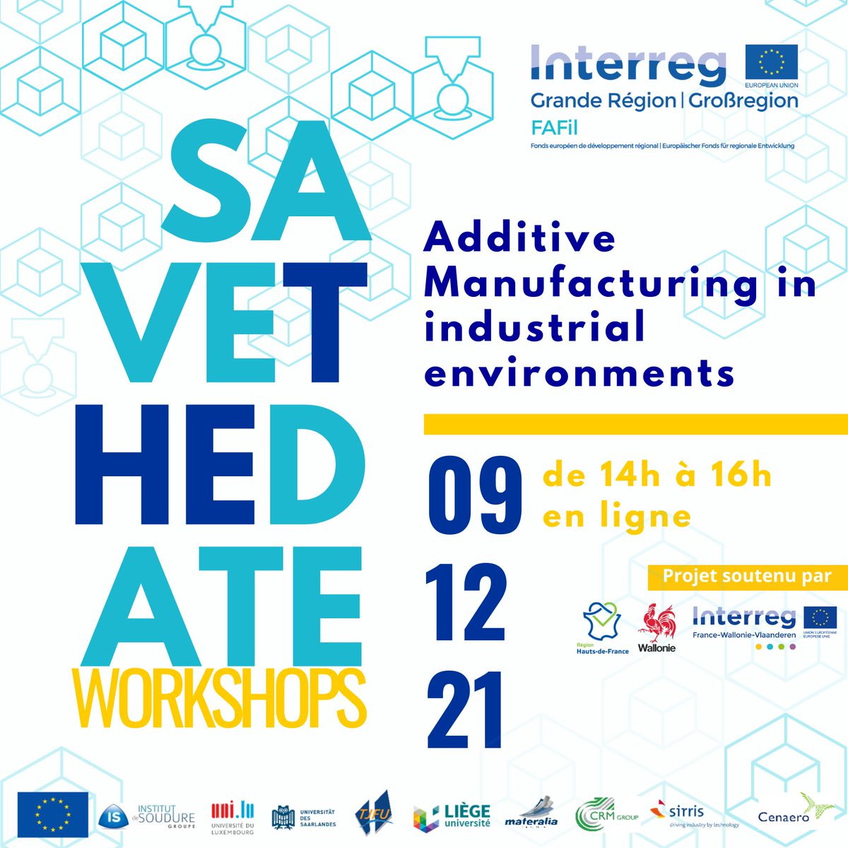 pole_materalia's tweet photo. [📢ℕ𝔼𝕎𝕊 𝕄𝔸𝕋𝔼ℝ𝔸𝕃𝕀𝔸 ] #MatEvent | WORKSHOPS FAFil - Fabrication Additive 

Vous souhaitez participer ?

📆 09.12.21
🎫Inscription : https://t.co/zM6y3SvEfm

#france #europe #additivemanufacturing #webinaire #workshops https://t.co/mgRoCHeW8h