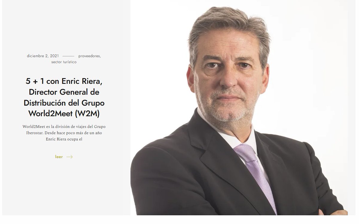 tadvisorsguild's tweet photo. ¿Qué valores añadidos y en qué momento se encuentra el Grupo @w2mpro?
Hoy en nuestro #BlogWCCT hablamos con Enric Riera, su Director General de Distribución 🔛 https://t.co/gd9PoIj1B5
#entrevistasTAG #WeCanChangeTravel #traveladvisors https://t.co/rvkciGTZg0