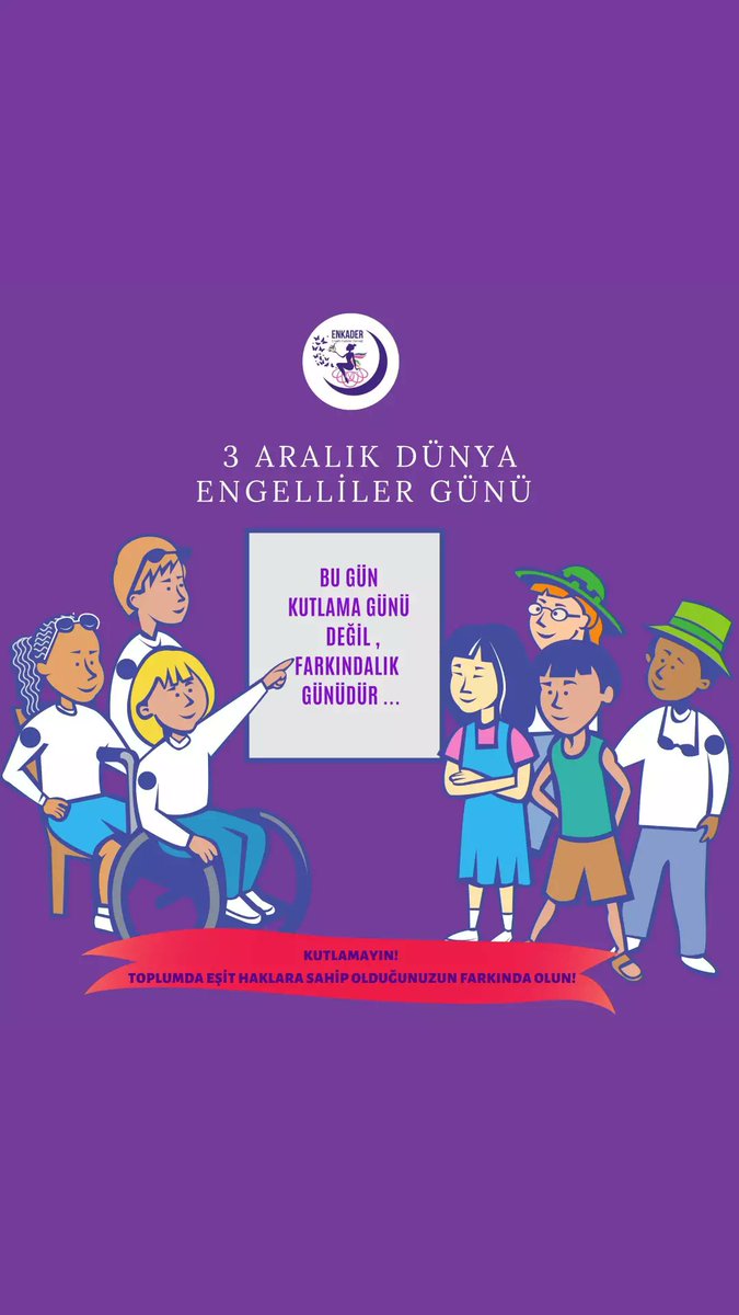 _enkader's tweet photo. BUGÜN;
ENGELLİLER GÜNÜNÜZ KUTLU OLSUN DIYE  ENGELLİ ARKADAŞLARIMIZA KUTLAMA TEBRİĞİ YAPARAK DEĞIL,
 ONUNLA BIRLIKTE BIR ÇAY KAHVE EŞLİĞİNDE SOHBET EDEREK, ONUN SIZIN IÇİN DEĞERLİ OLDUĞUNU
 HİSSETTİREBILIRSINIZ ..
#3aralıkdünyaengellilergünü #engellikadin #engelsizyaşam #eşitlik https://t.co/CvxrsdDOh1