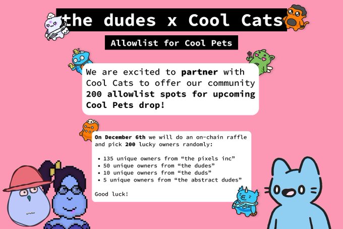 INTERACTIVE NFTS <a href="/thedudesnft/">the dudes</a> <a href="/garyvee/">Gary Vaynerchuk</a> 
 opensea.io/assets/0x7ff2a…

Imagine 

Apes eating a banana! <a href="/BoredApeYC/">Bored Ape Yacht Club 🍌</a> 
Cool cats drinking milk! @coolcatsnft 
Dogs barking <a href="/TheDogePoundNFT/">Doge Pound 🐶</a> 
Women throwing weapons <a href="/WomenandWeapons/">WAW</a> 

Limitless potential when you can engage with your NFTs