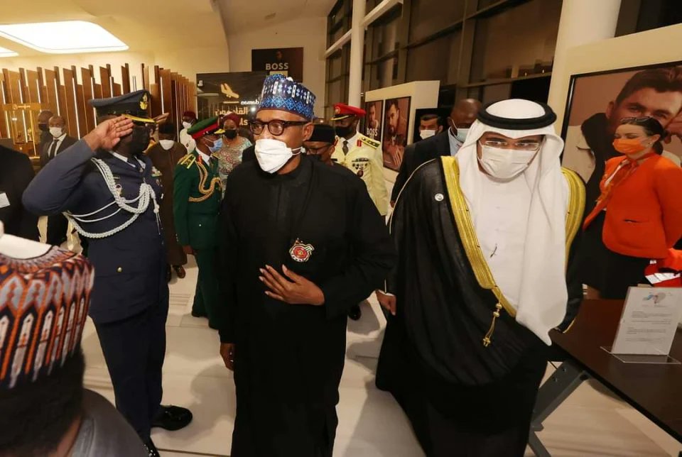 HotnewsN's tweet photo. PHOTOS: Buhari Arrives In Dubai For Expo 2020

The President, Major General Muhammadu Buhari (retd) has arrived in Dubai for the Expo 2020 holding in the city. https://t.co/tpB9tGwndD