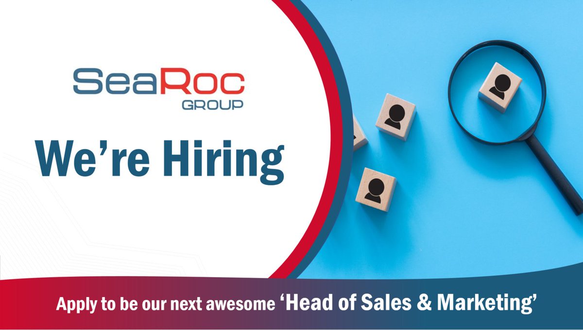 SeaRocGroup's tweet photo. We're searching for a talented 'Head of Sales &amp; Marketing'....

We are hiring, apply now:

 https://t.co/309nXkiOzu https://t.co/Kt8pts73nW
