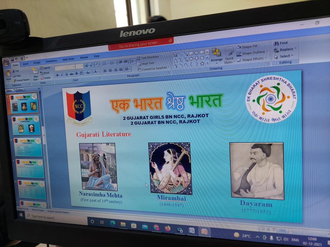 NCC_Dte_Gujarat's tweet photo. #NCCGUJARAT
#NCCTRAINING
Online EBSB-12 hosted by Rajkot Gp, Guj Dte
for Kar&amp;Goa Dte. The cadets participated wholeheartedly in the  exchange of culture &amp; languages &amp; tried to learn and understand Kannada/Gujarati. @DefencePRO_Guj @HQ_DG_NCC
@Dte_kargo
@CMOGuj
@GovernorofGuj https://t.co/BVjsxRntLe
