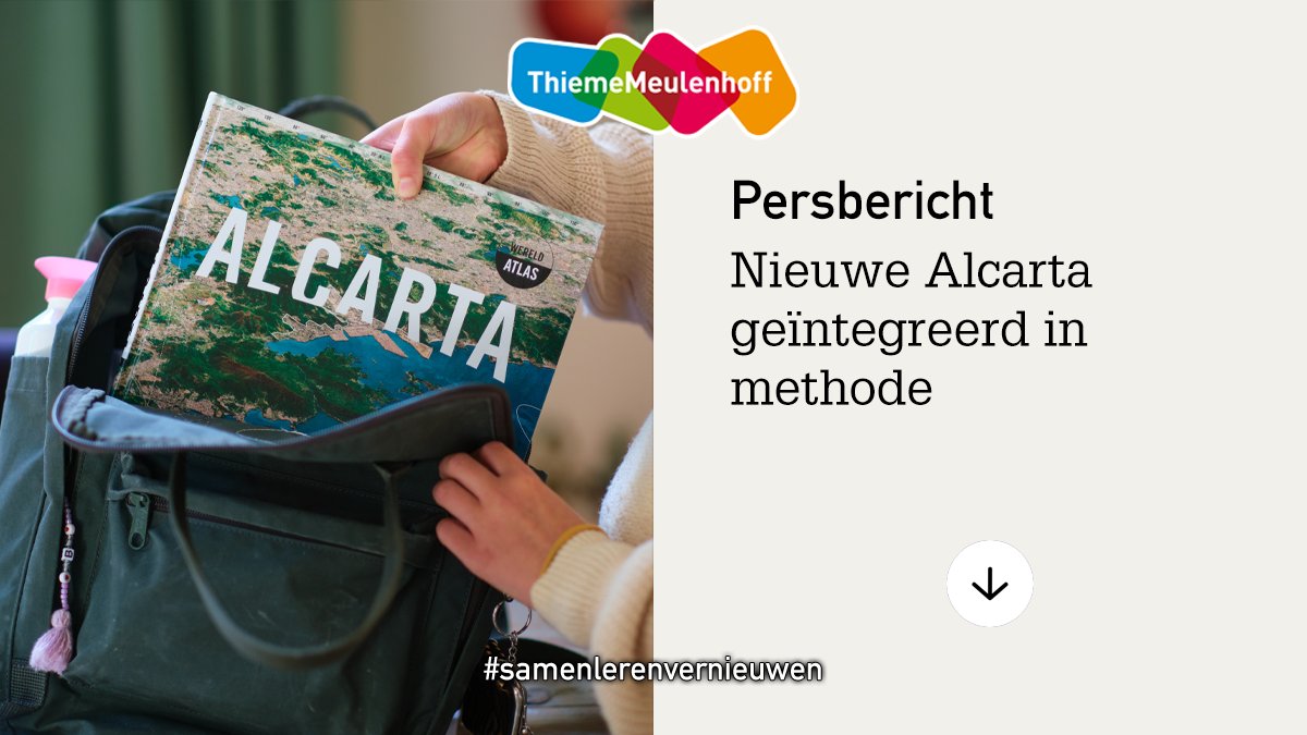 #voortgezetonderwijs | Met trots presenteren we de nieuwste editie van Alcarta. Een atlas met nieuwe en geactualiseerde kaarten! 

Meer informatie? Lees het persbericht ➡️bit.ly/3luJ8C5

#ThiemeMeulenhoff #samenlerenvernieuwen #persbericht #atlas #aardrijkskunde