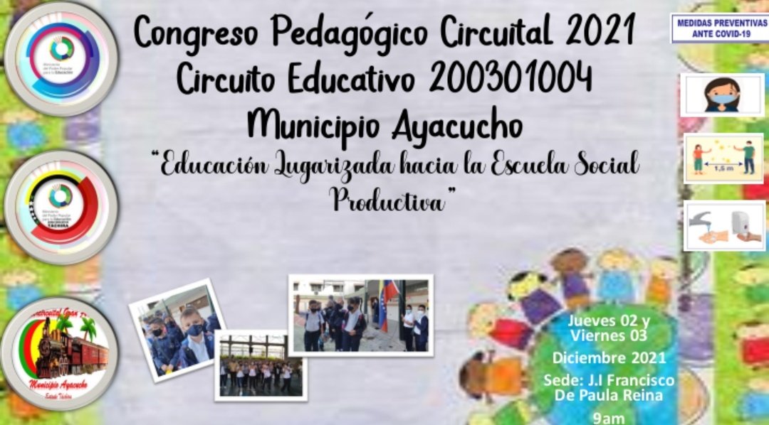 redintergranfe's tweet photo. Circuitos Educativos del Municipio Ayacucho Activos en el Congreso Pedagógico Circuital 2021 "Educación Lugarizada, hacia La Escuela Social Productiva" Este #02Dic y #03Dic 
@MPPEDUCACION
@DGSEMPPE
@Funda_cenamec1
@cenamec_centros
@ZonaEducTachira
@charlychaves
@supervisionZET1 https://t.co/vPezTe7t2r
