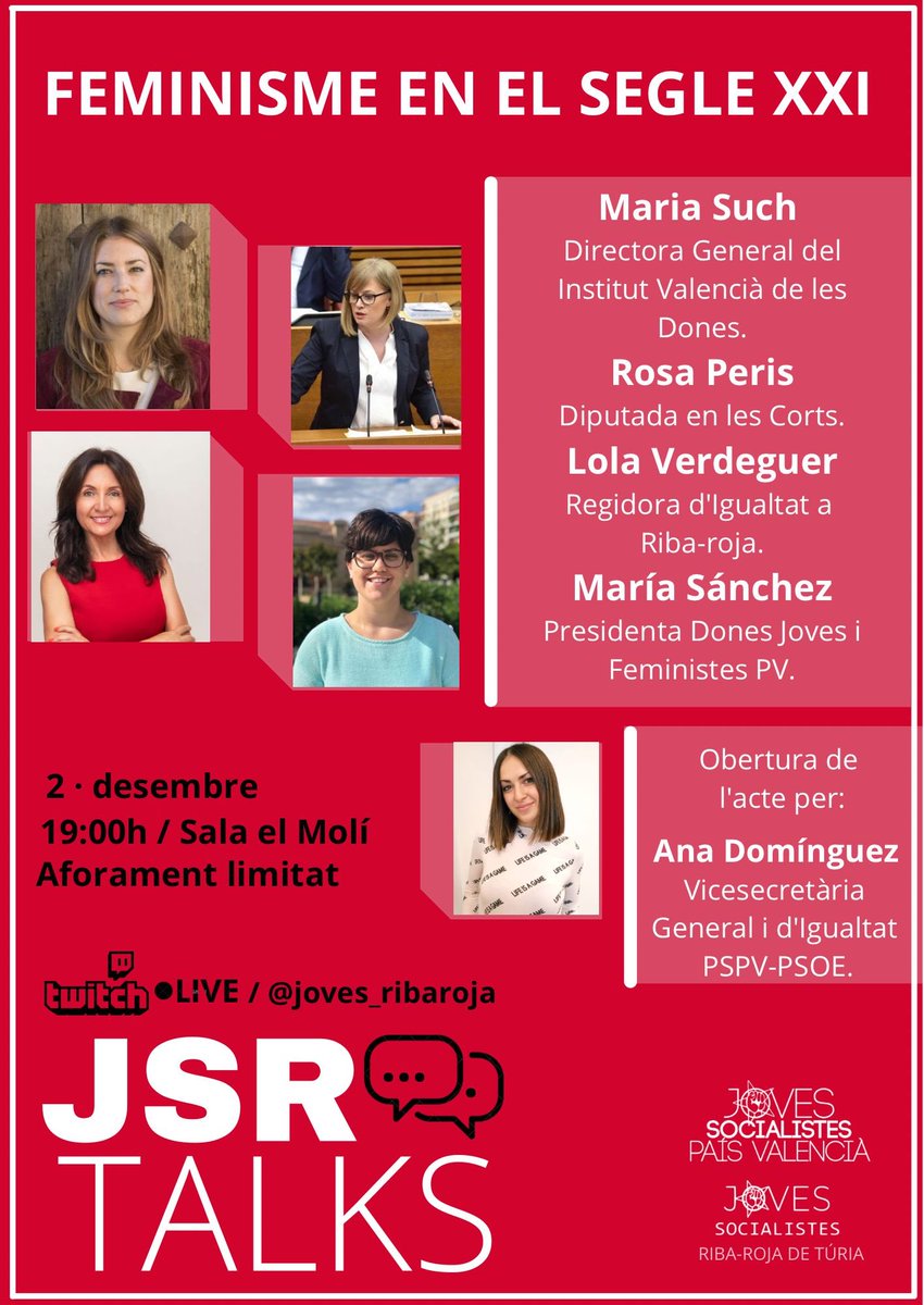 rosaperis1's tweet photo. Gracias a @jovesribaroja  por esta charla, es un lujo participar y hacerlo con estas magníficas compañeras, la lucha por la igualdad en el centro de nuestro proyecto político. https://t.co/8hARN3NeoV
