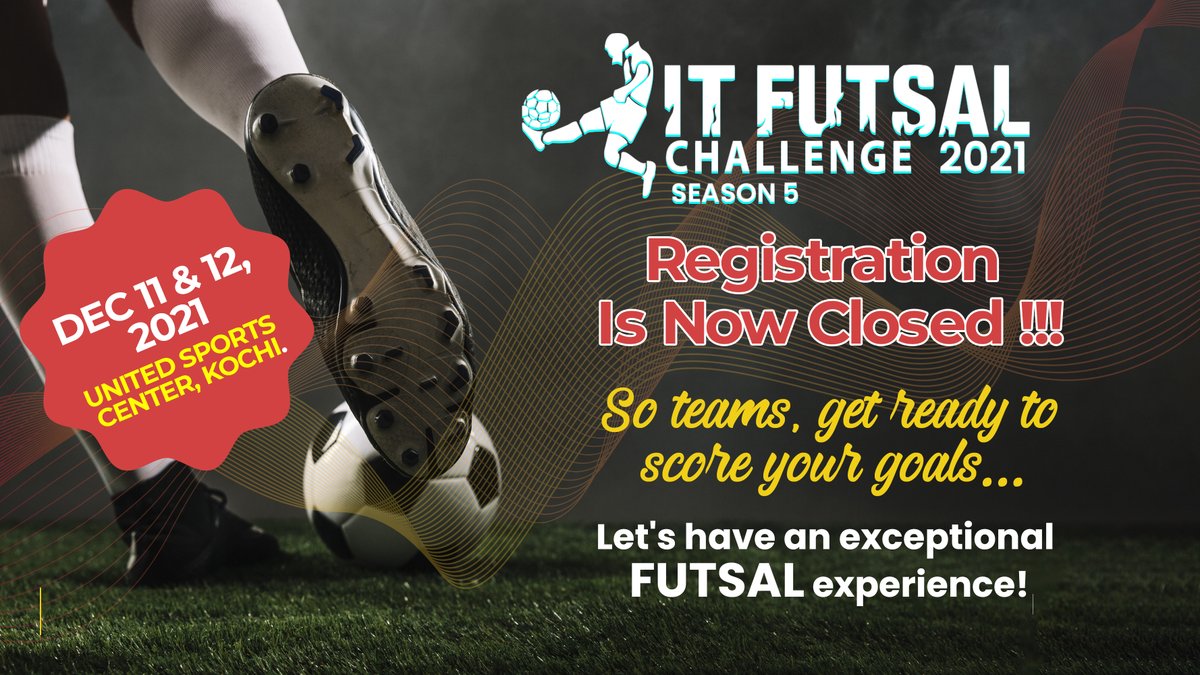 ItFutsal's tweet photo. That’s awesome! We could close registration for the latest edition of our ‘#ITFutsalChallenge’ way ahead of time!
Thank you, teams.😊
Now is the time to get your footy boots polished and start practicing.
Visit to know more: https://t.co/BwAImEbWeO
#futsalmatch #football https://t.co/CZA6BPaGGD
