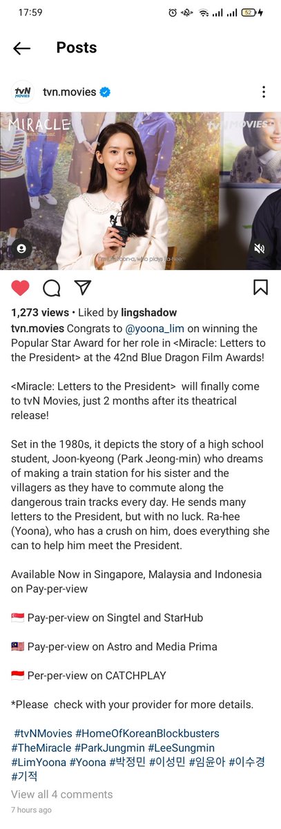 saceryeo96's tweet image. Good news 🥰
Miracle : Letters to the President availables now in Indonesia. You can watch it on #CATCHPLAY 
#YoonA #ParkJungMin #MiracleLettersToThePresident #SNSD #GirlsGeneration