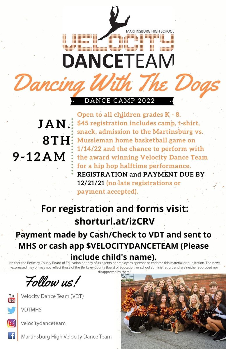 BIG NEWS: VDT is so excited to share that we will be hosting a Dancing With the Dogs Pt. 2!! Please check out our Instagram, @velocitydanceteam , for more information🧡🖤