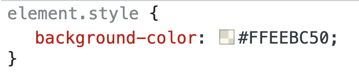 TIL you can add an alpha value (from 0 to 100) at the end of an hex color value to add transparency 🤯