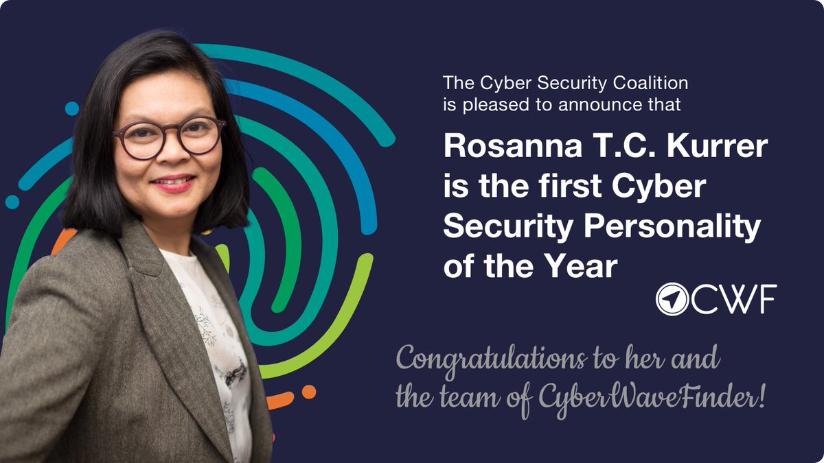 Cyber_Coalition's tweet image. And the winner is ... @rosannakurrer is the first #CyberSecurityPersonality of the Year. Congratulations to her and the team of @CyberWayFinder and all the best for the journey ahead!