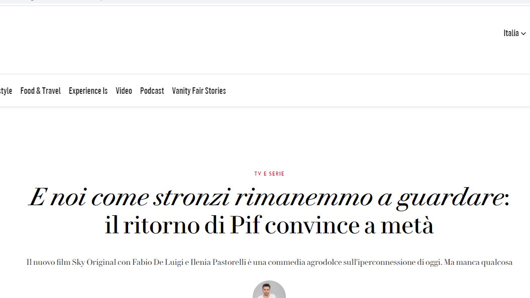 internazionaleL's tweet photo. PIF convince a metà: finalmente ci sono arrivati anche a Vanity Fair.
#PIFferai https://t.co/zktE7bdv4k