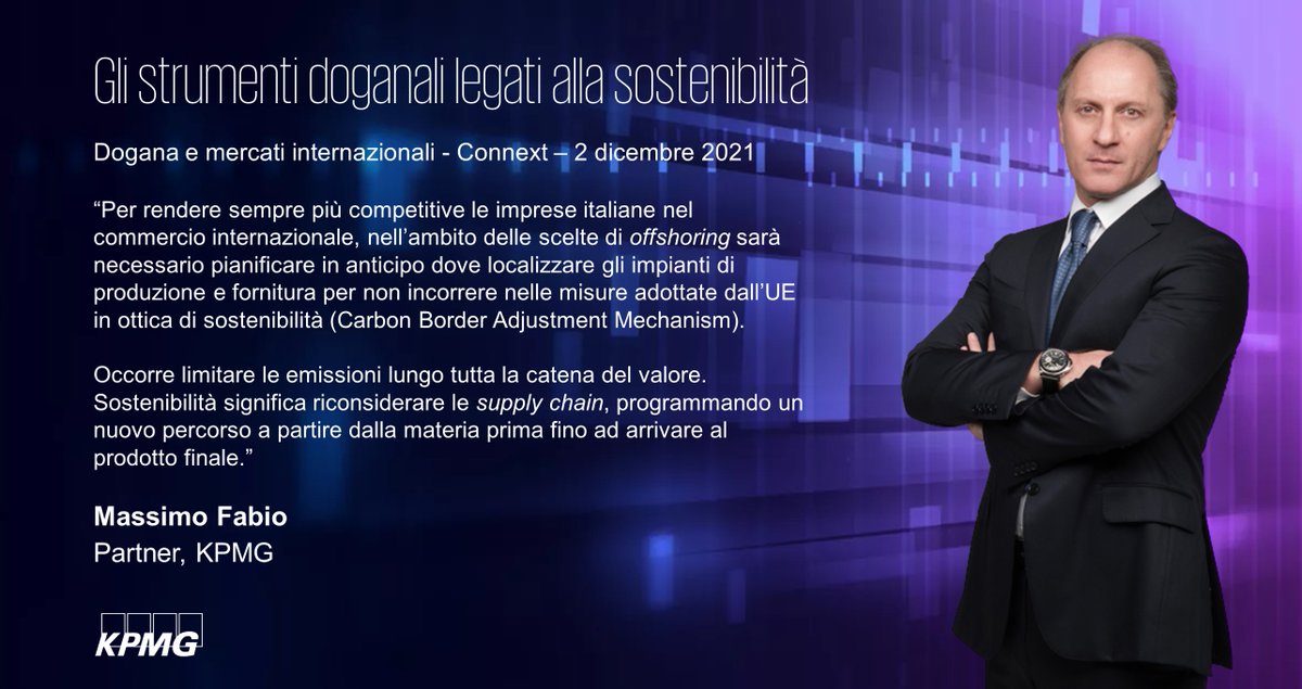 KPMG_Italy's tweet photo. #Export e crescita delle imprese italiane passano dai nuovi criteri di #sostenibilità. È necessario ripensare le supply chain e dare vita a nuove catene di valore. @massimofabio_MF, Partner, KPMG, ne ha parlato a ‘Connext’, evento organizzato da @Confindustria. #Connext https://t.co/etxLDUNiCo