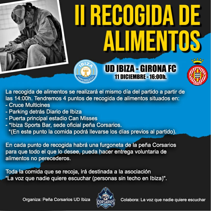 CorsariosIbiza's tweet photo. II RECOGIDA DE ALIMENTOS 💙

👉Ante el éxito que tuvimos con la campaña del año pasado en la cual se recogieron más de 800 kg de comida, este año queremos superarnos, y por ello pedimos colaboración de todos los aficionados y de todas las personas que quieran contribuir https://t.co/5F5YJXhvdC