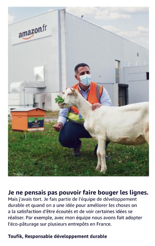 Avec ses 60 millions de tonnes de CO2 émises en 2020, <a href="/AmazonFrance/">Amazon.fr</a> a trouvé la solution pour sauver le #Climat : des biquettes. 

Amazon, vous êtes vraiment des chèvres en #Greenwashing.