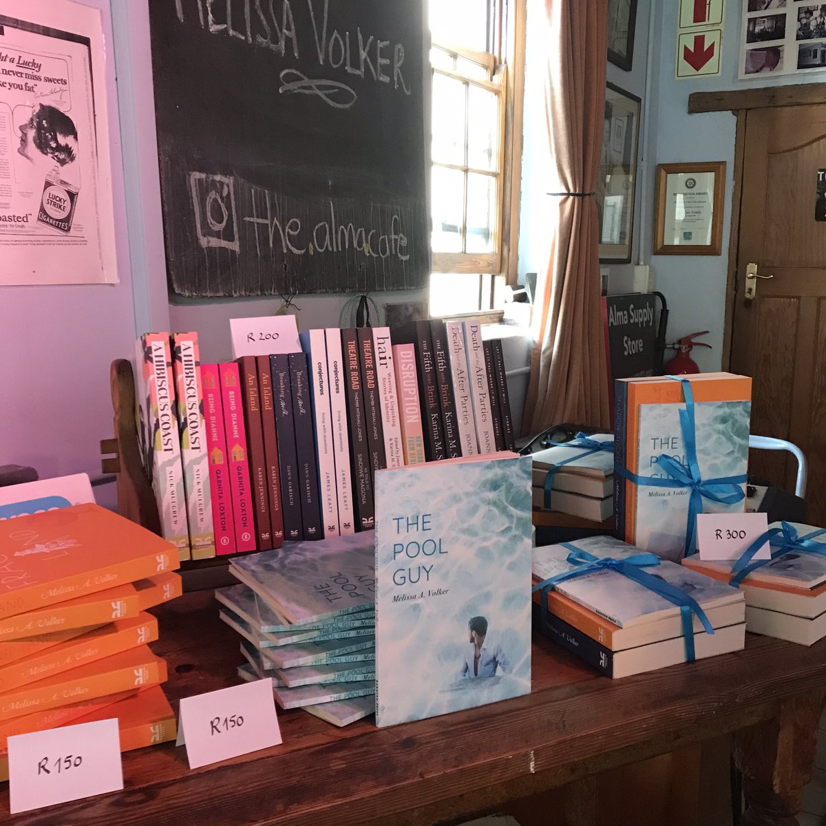 PennyHaw's tweet photo. What a fun @KaravanPress launch at The Alma Cafรฉ with @sammikoalareads in conversation with author @MissyVolker about #ThePoolGuy last night. Iโve put the book near my pool to try and lure Wyatt around. Or maybe I will simply read it. ๐ https://t.co/QKOlGq2GP0
