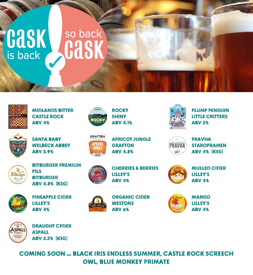 Dog & Parrot Eastwood (@dogandparrot) on Twitter photo On the bar today!
Beer Board: bit.ly/2vu8OV3
#CaskIsBack <a href="/CRBrewery/">Castle Rock Brewery</a> <a href="/shinybrewery/">Shiny Brewery</a> <a href="/LittleCritsBrew/">Little Critters Brewing Company</a> <a href="/WelbeckAbbeyBry/">Welbeck Abbey Brewery</a> @graftonfineales <a href="/Staropramen/">Staropramen</a> <a href="/BitburgerUK/">Bitburger UK</a> <a href="/lilleyscider/">Lilley's Cider</a> @WestonsCiderMil <a href="/Aspall/">Aspall</a>
#RealAleFinder On the bar today!
Beer Board: bit.ly/2vu8OV3
#CaskIsBack <a href="/CRBrewery/">Castle Rock Brewery</a> <a href="/shinybrewery/">Shiny Brewery</a> <a href="/LittleCritsBrew/">Little Critters Brewing Company</a> <a href="/WelbeckAbbeyBry/">Welbeck Abbey Brewery</a> @graftonfineales <a href="/Staropramen/">Staropramen</a> <a href="/BitburgerUK/">Bitburger UK</a> <a href="/lilleyscider/">Lilley's Cider</a> @WestonsCiderMil <a href="/Aspall/">Aspall</a>
#RealAleFinder