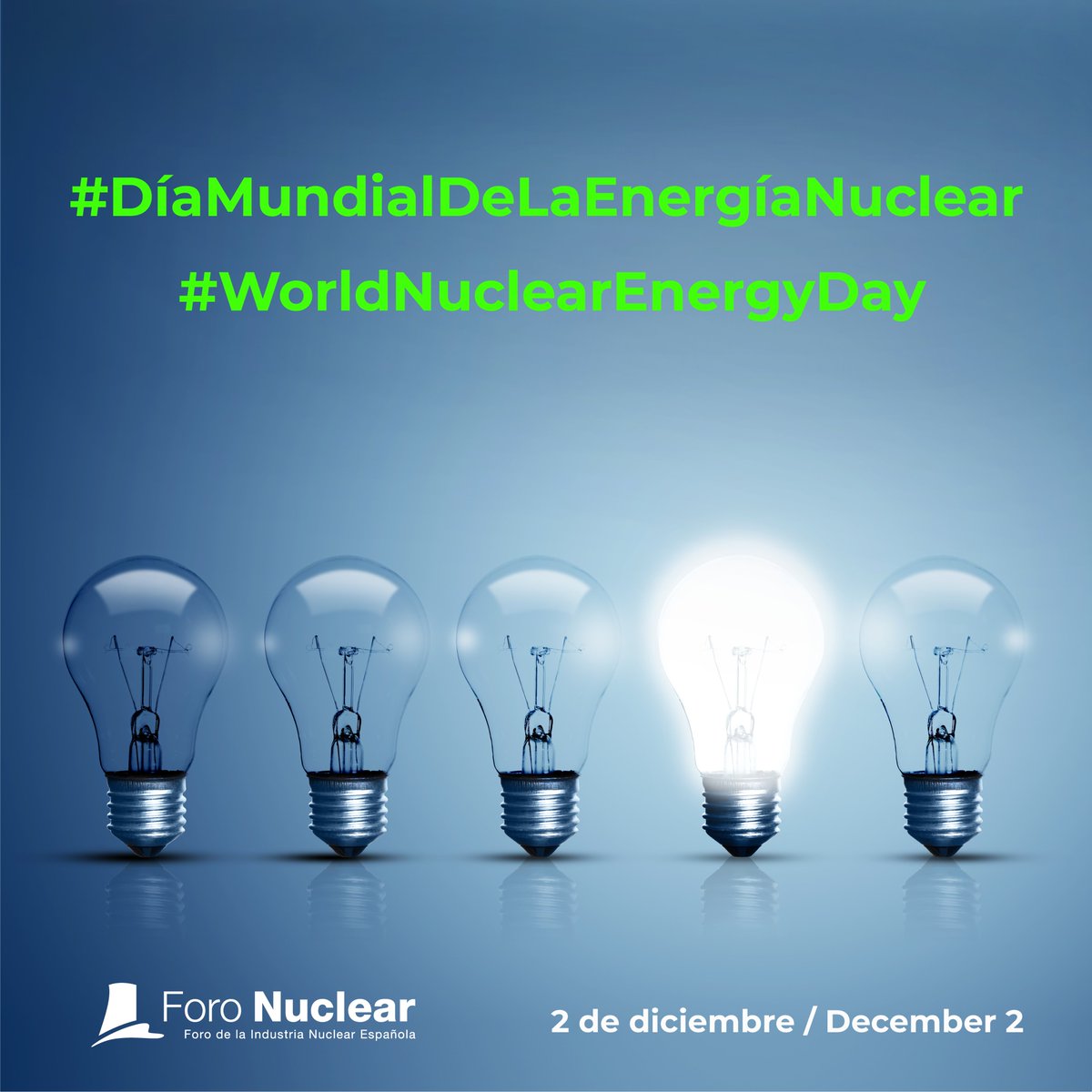 ForoNuclear's tweet photo. Hoy, 2 de diciembre, celebramos el #DíaMundialdelaEnergíaNuclear, un reconocimiento a esta fuente de generación libre de CO2 imprescindible en la transición energética de nuestro país
#WorldNuclearEnergyDay

https://t.co/KhKfW1EPqW

#nuclearimprescindible #energíanuclear https://t.co/j7hWRoKBUQ