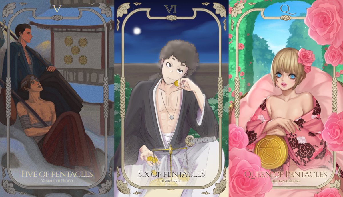 gnb_yata's tweet photo. #GNBxTarot

The Tarot Minor Arcana: Pentacles

Five of Pentacles.
Six of Pentacles.
Queen of Pentacles. https://t.co/VsQeQRneh2
