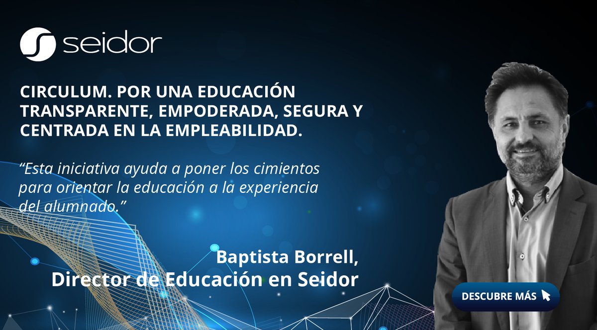 seidor's tweet photo. #Artículo
🗨 En esta columna @Bbborrell, Director de educación de @seidor, nos presenta las claves de la red CIRCULUM, que se apoya en tecnología blockchain para impulsar una educación transparente, empoderada, segura y centrada en la empleabilidad.
https://t.co/KBePvN961P https://t.co/xR8TSlrnQV