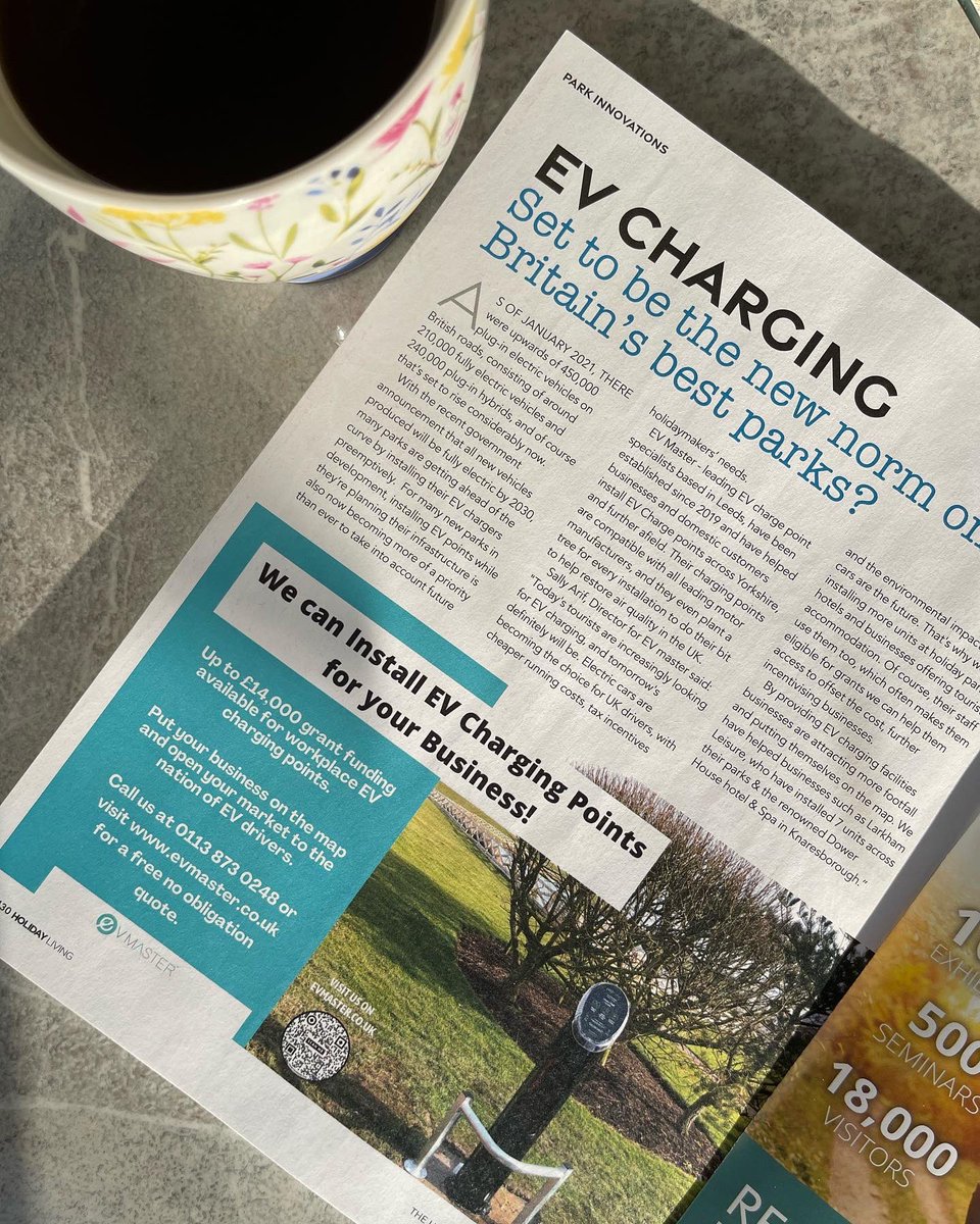 EVMasterUK's tweet photo. ⚡️We are super excited to have been featured in the @holiday_living “The Ultimate Lodge Guide”⚡️

Our director talks about the importance of EV charging particularly in Britain’s tourist parks. 

We also gave a big shoutout to our customers @LarkhamLeisure &amp; @DowerHouseHotel 🙌 https://t.co/YlVAGAnjkS