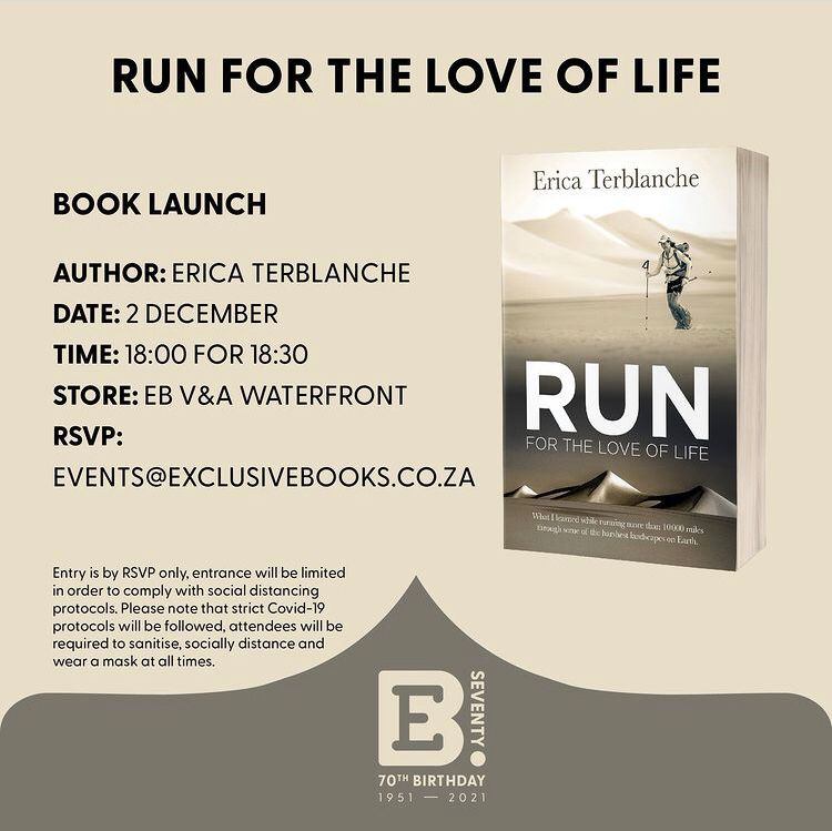 It's Erica Terblanche's official book launch this evening at Exclusive Books, at the V &amp; A Waterfront.

It is an open launch and all are welcome.

Books will be for sale and Erica will sign your copy with a special message. It is the perfect gift for Christmas!
<a href="/pjchudson/">Pippa Hudson</a>