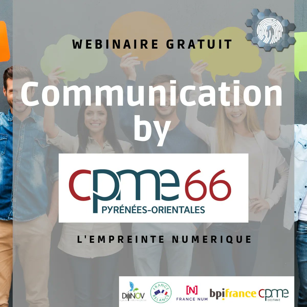 #EmpreinteNumerique 
Vous souhaitez vous faire connaître avec le Numérique ? 💬
📅 Inscrivez-vous à la session du 06/12/2021 à 17 h pour participer à notre Atelier Communication
👉 Inscrivez-vous c'est GRATUIT
buff.ly/3lpo53U
#empreintenumerique #cpmeoccitanie