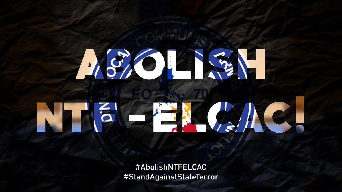 NNARAYouthUPD's tweet photo. We stand with the people's call to abolish NTF-ELCAC!

It is mandated to suppress basic human rights rather than address the roots of armed conflict. Together, let’s hold the line against state terror

#AbolishNTFELCAC 
#StandAgainstStateTerror https://t.co/yktRg5FHsP