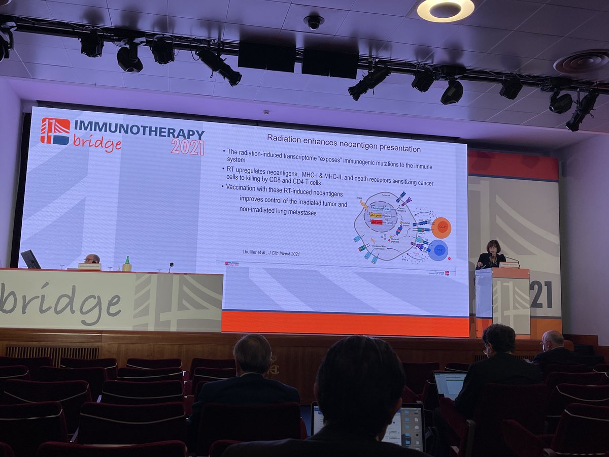 Chrystal_Paulos's tweet photo. Wonderful talk by Prof Sandra Demaria from @WeillCornell showing recently published work in #JCI on the power of RT-modulated tumor antigenicity @FondMelanoma #IOBridge2021 @PAscierto https://t.co/QVUiGBQmPL