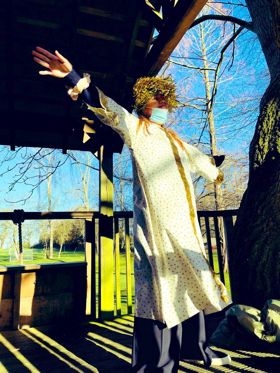 CarrdusRec's tweet photo. Advent challenge 2! The Year 6 riddle asked us to to think about what we find up high that is sparkly and bright. We looked in lots of places and eventually found something shiny on the treehouse! It was a star! We are looking forward to tomorrow! @CarrdusYear6 @CarrdusSchool https://t.co/mNPjgBJYIX