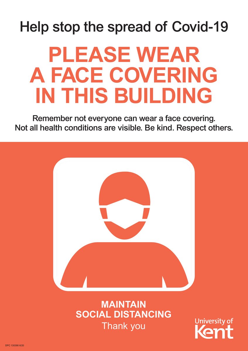 UniKentLibIT's tweet photo. Please wear a face covering in the Templeman Library at all times, including while studying, to keep everyone safe. #safestudysocial #TemplemanLibrary #InformationServices 😷 https://t.co/BN69QeMP8x