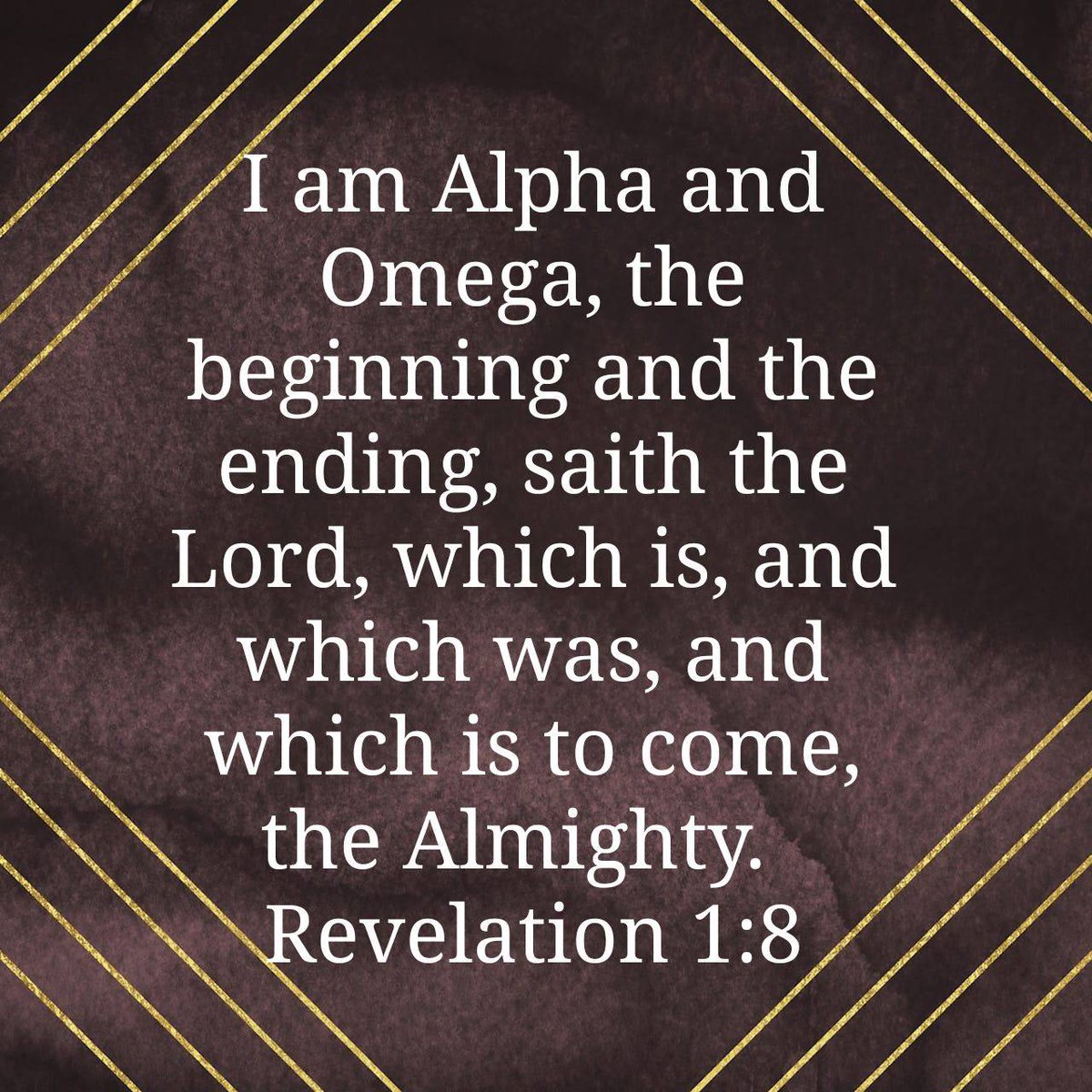 BFWC_KC's tweet photo. Revelation 1:8 KJV

I am Alpha and Omega, the beginning and the ending, saith The LORD, which is, and which was, and which is to come, The Almighty.

Read: Esther 1-3; Psalm 139; Revelation 1 https://t.co/CoSXJ3OhS4