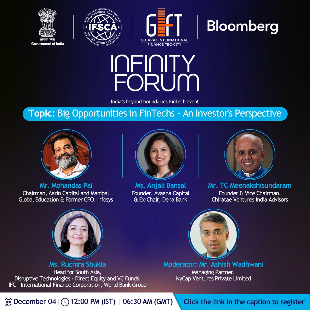 InvestIndiaUK's tweet photo. #InfinityPanel on ‘Big Opportunities in FinTechs - An Investor's Perspective’
Register NOW 👉🏻 https://t.co/k94zBiLdm0 for similar insightful sessions.
Visit #InfinityForum’s website to know more!
Link: https://t.co/kgcryEFz0w
@TVMohandasPai @tcmsundaram @RuchiraShukla https://t.co/xzGciNpOmx