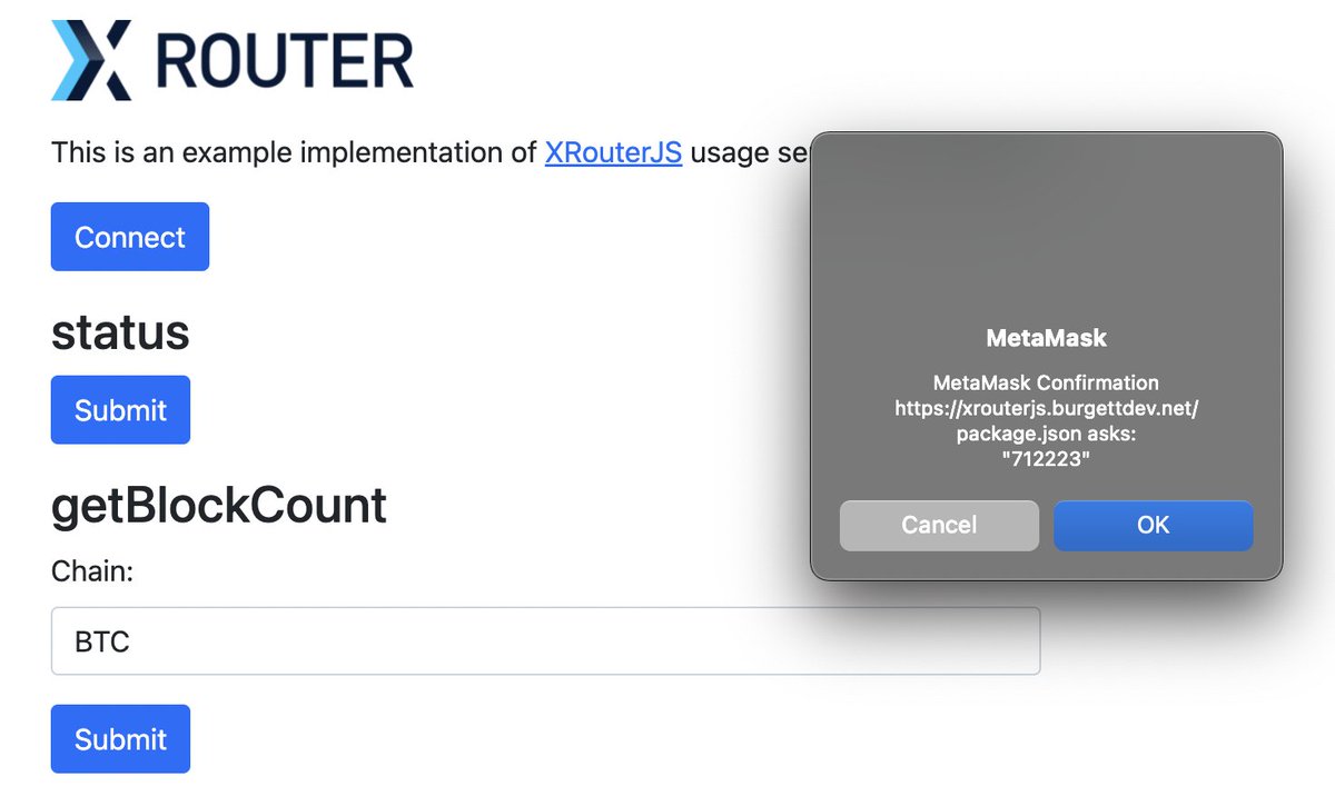 The_Blocknet's tweet photo. Removing @MetaMask's reliance on @infura_io

Probably nothing. 

#XRouter 🔀 https://t.co/9KpUMXjbNd