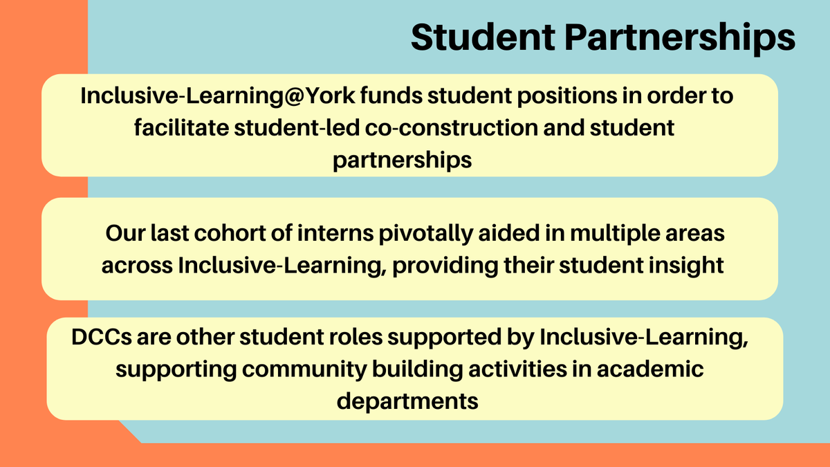Inclusive-learning: PROJECT HIGHLIGHT🔎

Each year we fund paid student positions across the university in order to facilitate student-led co-construction and STUDENT PARTNERSHIPS🤝

<a href="/UoYCareers/">UoY Careers and Placements</a> #Studentinternships #InclusiveLearning