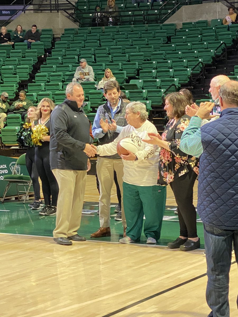 Barry Sleckman (@barrysleckman) on Twitter photo O'Neal clinical trial participant and cancer survivor Charlotte Patterson receives the game ball at Blazer basketball game yesterday with her "winning" clinical trials team looking on. #ONealTrials <a href="/ONealCancerUAB/">UAB O'Neal Comprehensive Cancer Center</a> O'Neal clinical trial participant and cancer survivor Charlotte Patterson receives the game ball at Blazer basketball game yesterday with her "winning" clinical trials team looking on. #ONealTrials <a href="/ONealCancerUAB/">UAB O'Neal Comprehensive Cancer Center</a>