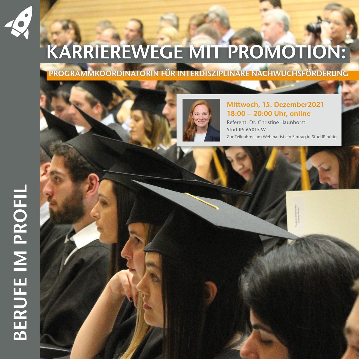 Dr. Haunhorst erzählt im BiP-Vortrag über ihr spannendes Berufsfeld als Programmkoordinatorin für interdisziplinäre Nachwuchsförderung und entwirft dabei ein gänzlich neues Konzept. Der Online-Vortrag am 15.12.21 von 18-20 Uhr!
Mehr Infos unter: uni-passau.de/zkk/veranstalt…
#unipassau