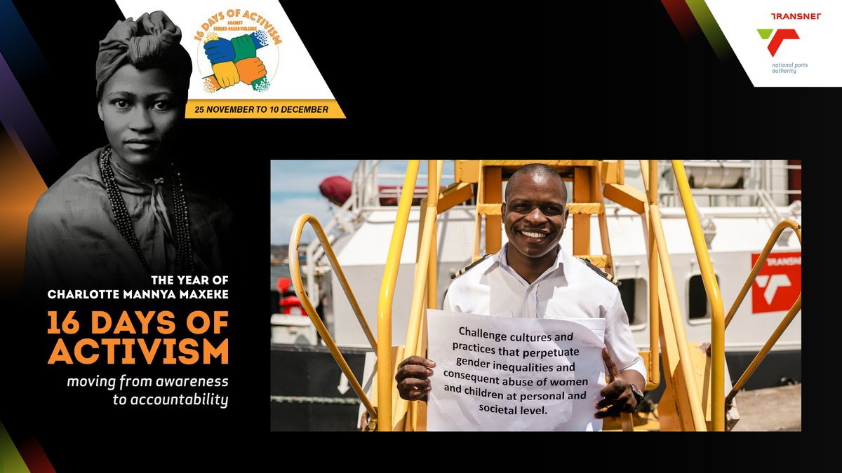 TransnetNPA's tweet photo. Let’s continue to fight violence against women and children all year round.
#PortofDurban #SayNoToGBV #MovingFromAwarenessToAccountability #SenzaKwenzeke #TransnetNPA https://t.co/shlpysFFbZ