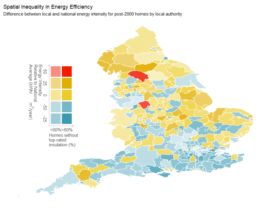 A_Notabene's tweet photo. Homes built since 2000 in rural and northern areas  have worse energy efficiency than their southern counterparts. This can lead to a difference of up to £200 a year and a difference in heating emissions of nearly 1 tonne CO2... 2/3 https://t.co/js4x06oQpN