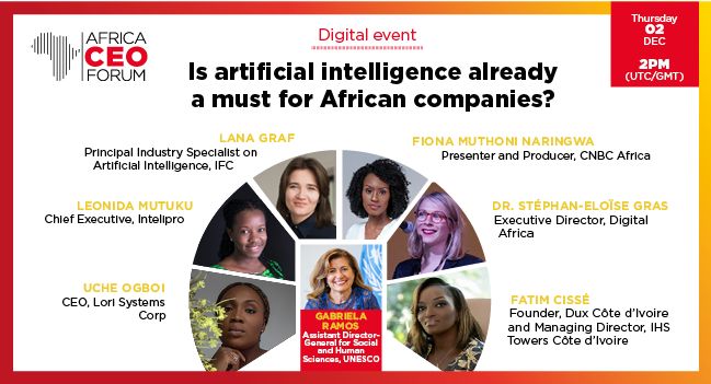 africaceoforum's tweet photo. 🧠🦾 Is artificial intelligence already a must for African companies ?
The webinar is starting now! https://t.co/pLgRQIvBw3
Join the conversation by using #ACFdigitalevents
Cc @gabramosp, @lanagraf_, @leomutuku @stephaneloise, @FatimCiss4, @ucheogboi, @FeeMuthoni (moderator) https://t.co/Z0YGFCovGC