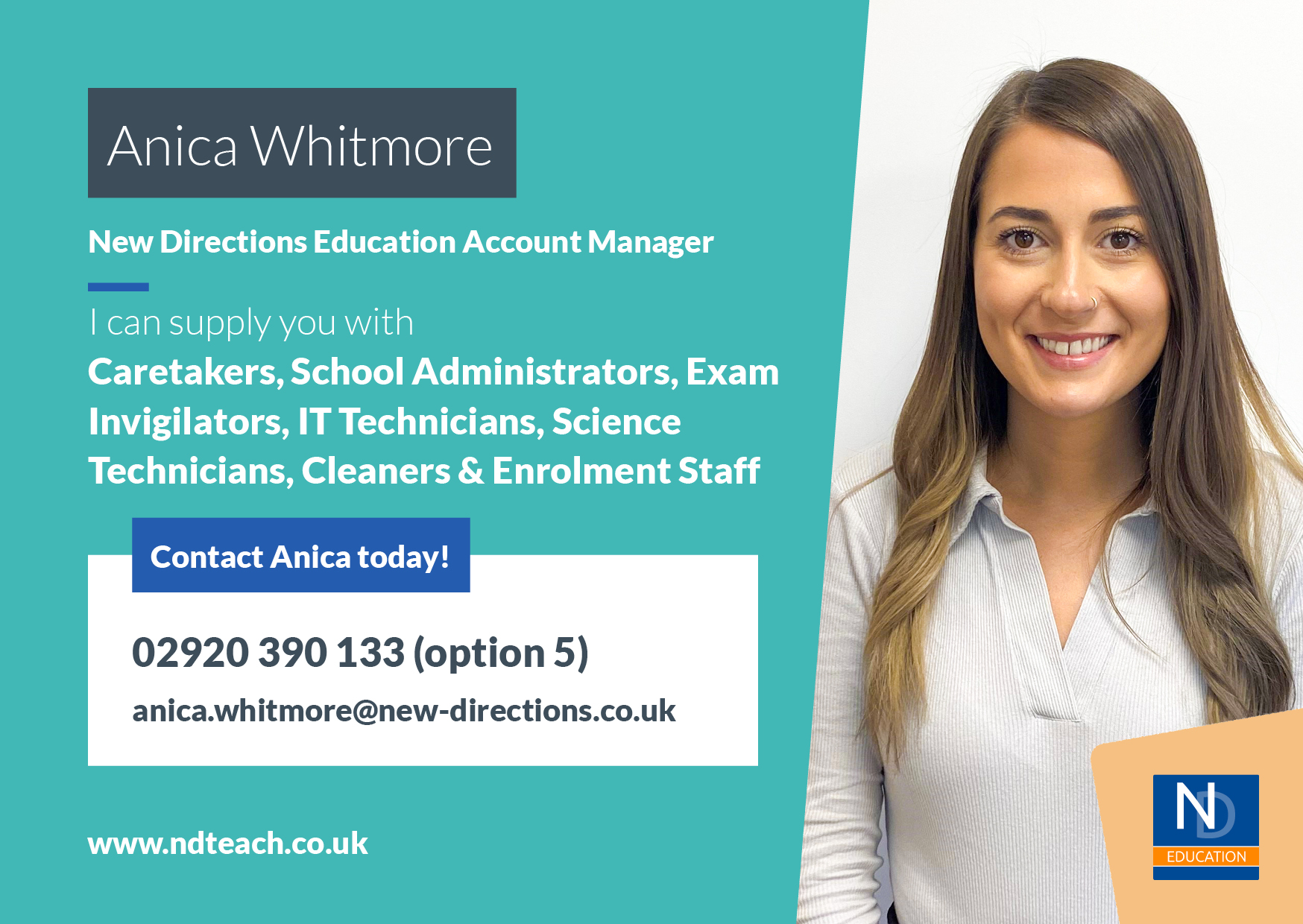 New Directions Education on X: Anica is Hiring! 😀 We're on the hunt for a  trust-worthy and reliable School Caretaker in Cardiff. The ideal candidate  will be proactive and available to work