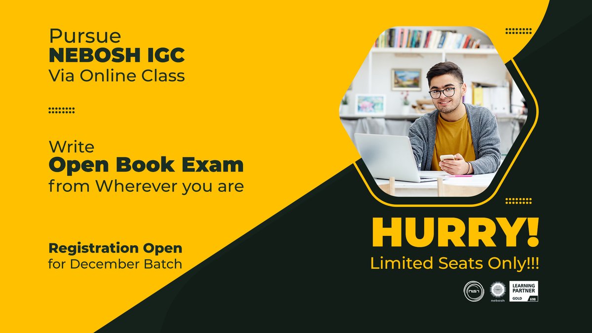 NIST_Global's tweet photo. December Batch Open for Online NEBOSH IGC course – Hurry Limited Seats Only! NIST offers Exclusive online sessions delivered by highly experienced NEBOSH approved trainers.👉👉👉👉If you need more information visit us https://t.co/AxzBbw4Yih
#nebosh
#neboshigc
#neboshcourse https://t.co/fTpynUhtNa
