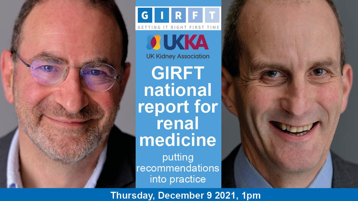 Just a week to go until our webinar on the @NHSGIRFT renal report... and your chance to put questions to our panel:
Will McKane
@grahamlipkin
@PaulCockwell
@sharleneuk
@Javeria_Xx
@NeilAshman9
@RachelMGair
@FionaCLoud
@kiritmodi100

9 Dec @ 1pm 
Register: bit.ly/30VFOJ2