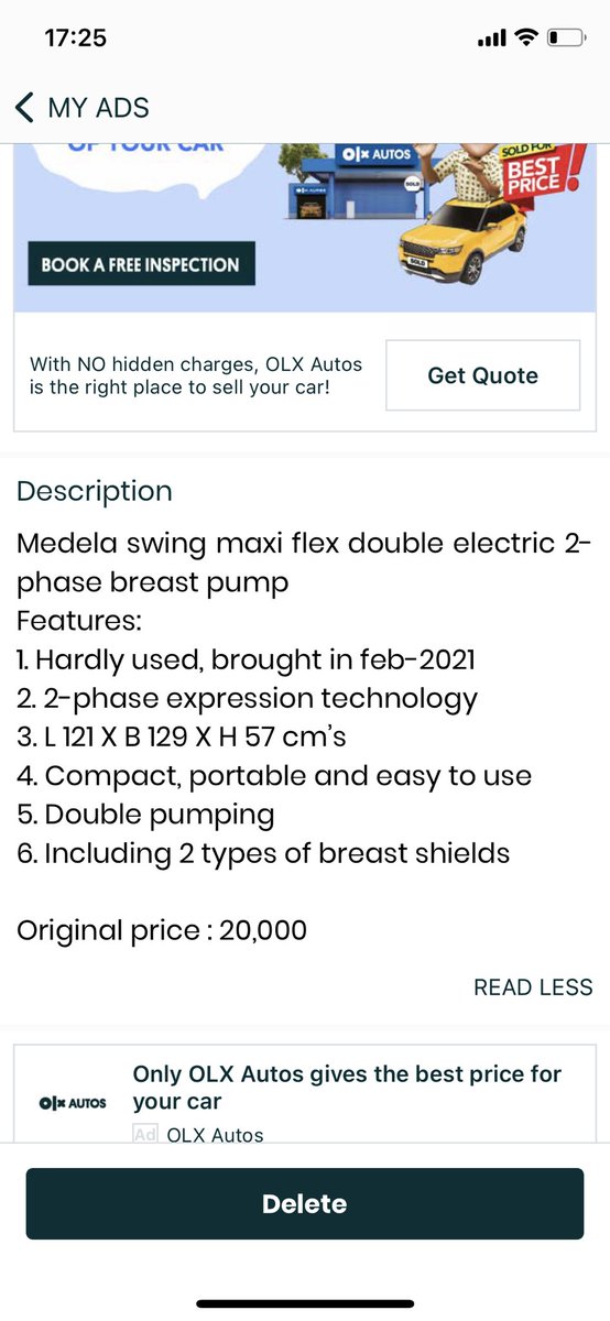 primeNumbered31's tweet photo. @OLX_India please provide a valid reason for not able to post my ad : and please don’t say that because the ad title includes ‘breast pump’ it is being rejected.@OLX_India https://t.co/L6VhEHc4R8